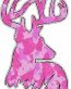 Deer Head Decal 44 - Camo Pink