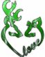 DEER HEADS HEART FILLS with LOVE lightning green