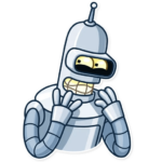 futurama tv show cartoon bender sticker 13