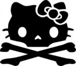 hello cat skull Decal Sticker