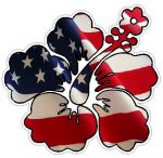 Hibiscus flower camo sticker - FLAG USA