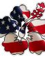 Hibiscus flower camo sticker - FLAG USA