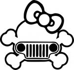 Jeep Kitty Skull Jeep Decal