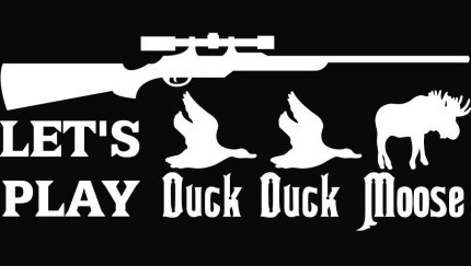 Lets Play Duck Moose Hunting Die Cut Vinyl Decal Sticker