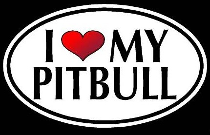Love My Pitbull Color Oval Decal
