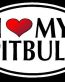 Love My Pitbull Color Oval Decal