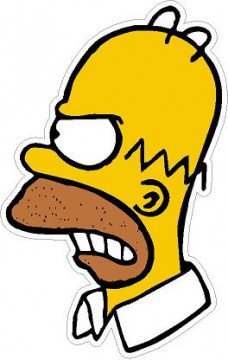 MAD HOMER Simpson Funny Car Sticker - Pro Sport Stickers