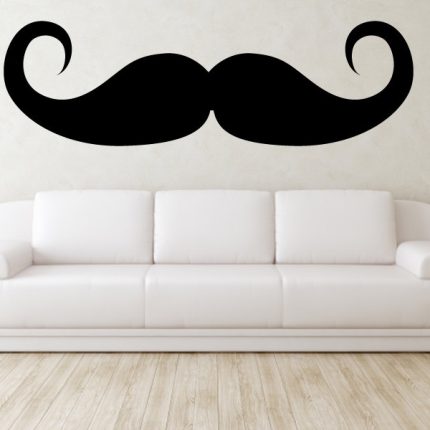 Mustache Wall Art PHOTO (with couch) Sticker