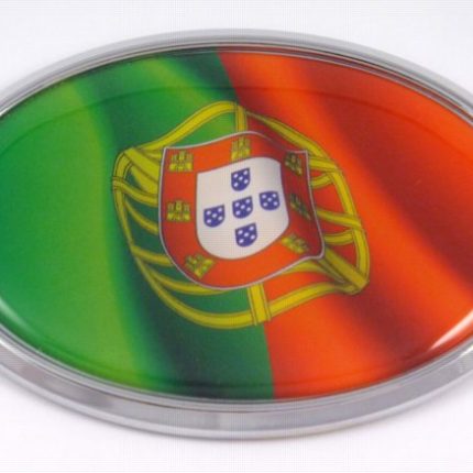 Portugal Oval  Flag 3D Chrome Emblem