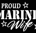 PROUD Military Stickers MARINE WIFE