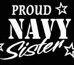 PROUD Military Stickers NAVY SISTER