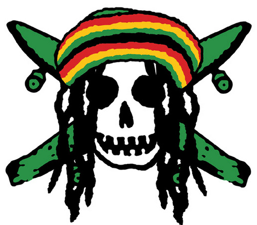 Rasta pirate sticker