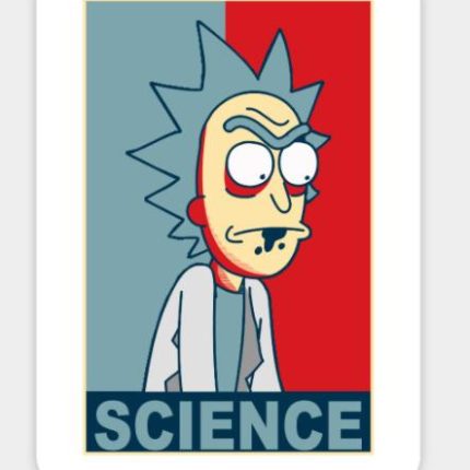 RICK AND MORTY SCIENCE RWB STICKER