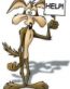 Wile E Coyote HELP Adhesive Vinyl Decal Sticker