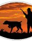 Oval Hunting Dog Decal