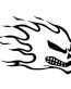 Flaming Skull 9 Decal
