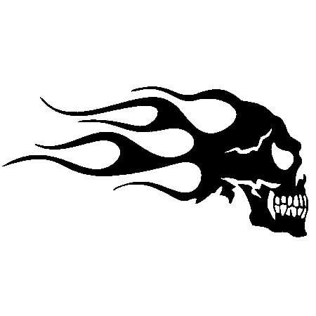 Flaming Skull 10 Decal - Pro Sport Stickers