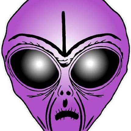 Alien Head Sticker 8 PURPLE