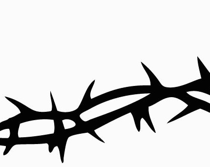 barb wire and cross religion decal LEFT