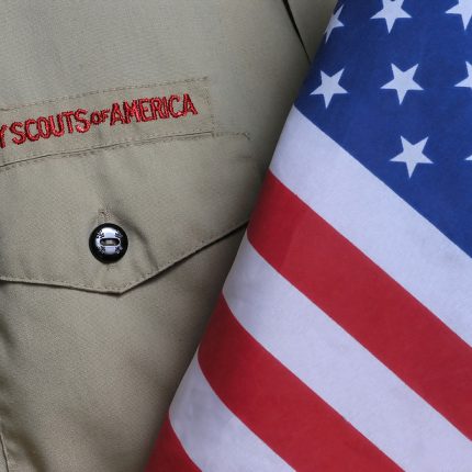 Boy Scout Uniform-and-Flag Sticker