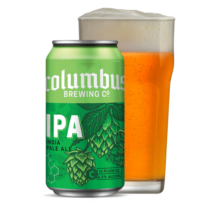 COLUMBUS BREWING INDIA PALE ALE IPA CAN AND GLASS STICKER