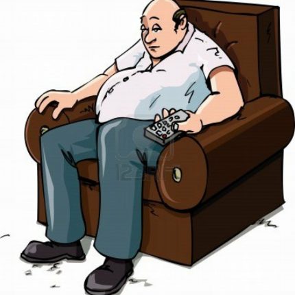 couch potato with remote funny sticker