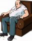 couch potato with remote funny sticker