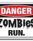 Danger Zombies Run Sticker