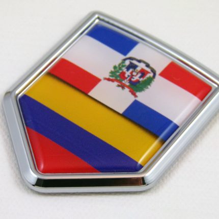 dominican and colombia shield split chrome auto car badge