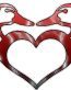 Duck Hunting LOVE Sticker 2 FILLS Lightning Red