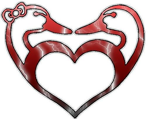 Duck Hunting LOVE Sticker 2 FILLS Lightning Red