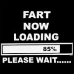 fart loading please wait die cut decal