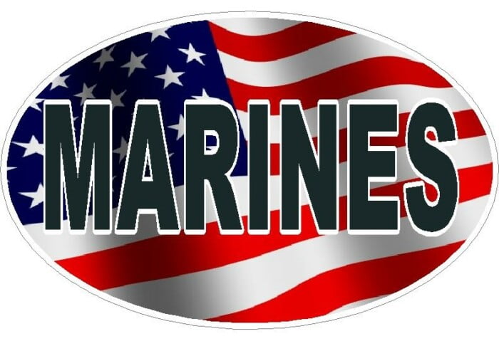 FLAG OVAL MARINES DECAL