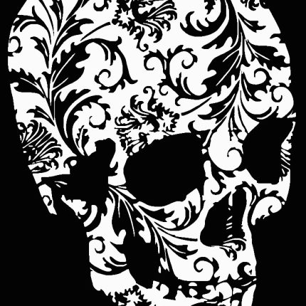 flower pattern skull sticker