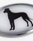 Great Dane 3D Adhesive Oval Chrome Pet Emblem