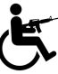 Handicapped Wheelchair Gun DIE CUT DECAL