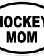 Hockey Mom Sticker Black and White OVAL Sticker