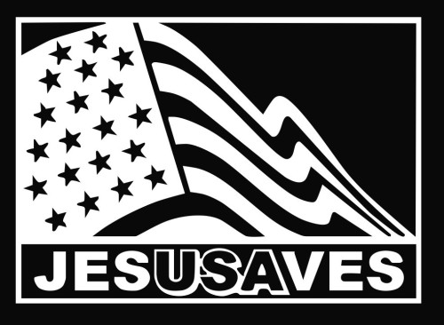 Jesus Saves Flag Vinyl Decal Sticker