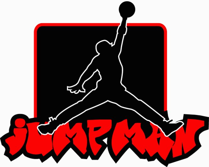 JumpMan Logo with Text Sticker Pro Sport Stickers