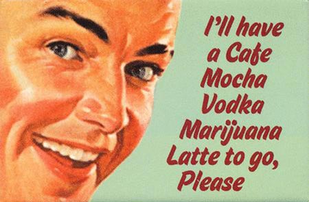 marijuana latte coffee to go sticker