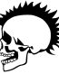 Mohawk Skull Car Decal