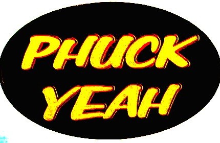 phuck yeah black oval sticker