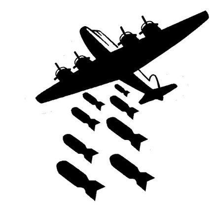 Plane Drops Bombs Diecut Vinyl Decal