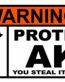 Protected By Funny Warning Sticker 09