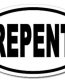Repent Oval Sticker