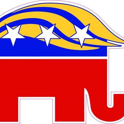 republican trump hair elephant sticker