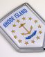 Rhode Island US state flag domed chrome emblem car badge decal