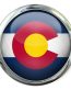 round colorado state flag emblem looking sticker
