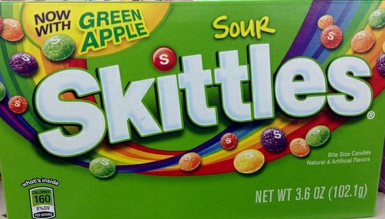 sour skittles box