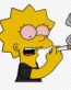 STONED LISA simpson-sticker